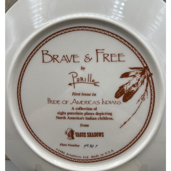 Plate Hamilton Collection Vague Shadows Series Brave & Free 1st Issue #4530T - Picture 5 of 5